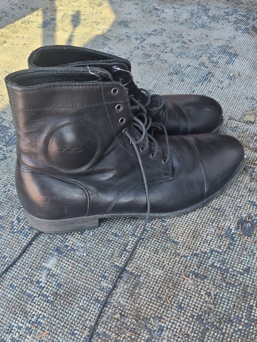 Men's Black Leather Lace-Up Ankle Boots by VEX